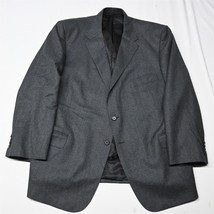 Bespoke 50R USA Made Gray Flannel Wool Mens Blazer Suit Jacket Sport Coat - £67.42 GBP