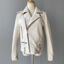 Spring Genuine Leather Jacket Women 2023 Fashion Real Sheepskin Coat Rivet Motor - £236.57 GBP