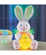 Fiber Optic Easter Bunny Rabbit LED Lighted Egg Table Centerpiece Spring... - $37.41 CAD