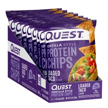 Tortilla Style Protein Chips - Loaded Taco (8 Bags) - $65.43