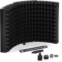 Black Tonor Studio Mic Sound Absorbing Foam Reflector For Any Condenser - £33.52 GBP