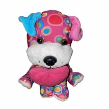 Walmart Vintage 90s Puppy Dog Plush Stuffed Animal Heart Pink Circle Pattern - £11.78 GBP