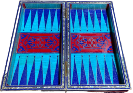 Handmade, Wooden Backgammon Board, Wood Chess Board, Mother of Pearl Inlay (21") - $1,950.00