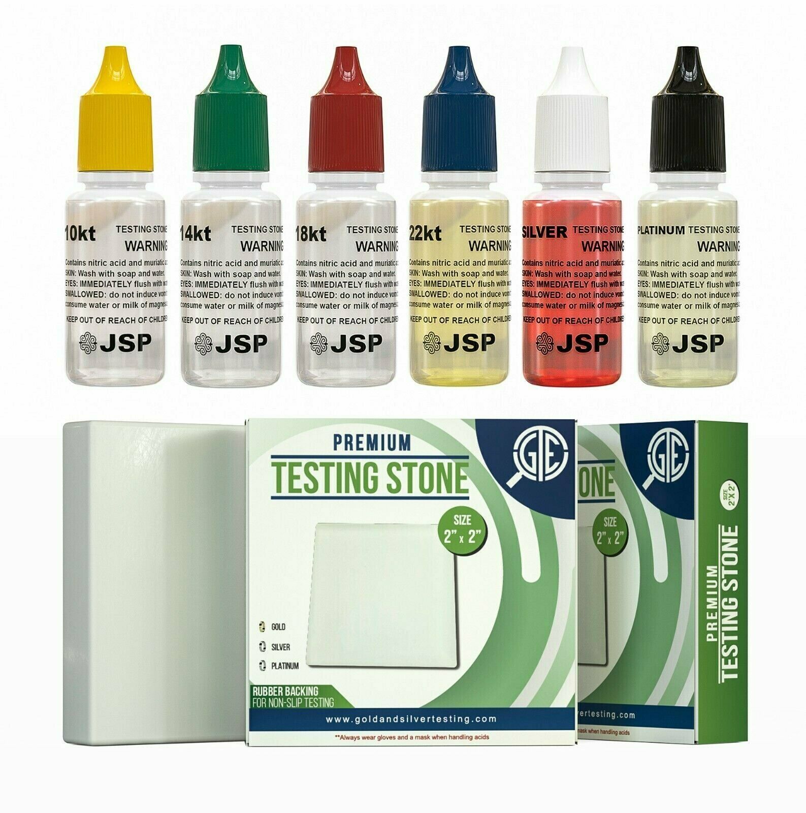 Gold Silver Test Kit 10K 14K 18K 24K Platinum Jewelry Precious Metals Tester Bar