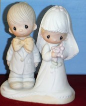 E-3114 Bride &amp; Groom Precious Moments The Lord Bless You and Keep You 1980 - £55.94 GBP