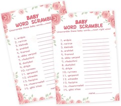 50 Baby Shower Games for Girl Baby Shower Word Scramble Game Floral Them... - $21.20