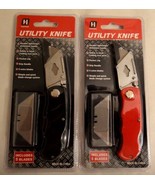 Folding Utility Knife, Locking with belt clip and 5 replacement Blades - $9.00