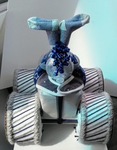 Navy Blue  and Grey Themed Baby Shower Four Wheeler Diaper Cake Centerpiece - £66.17 GBP