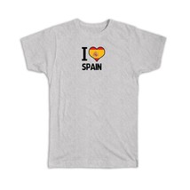 I Love Spain : Gift T-Shirt Flag Heart Country Crest Spanish Expat - £19.92 GBP
