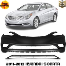 Front Bumper Cover Paintable &amp; Grille Assembly Kit For 2011-2013 Hyundai Sonata - £138.11 GBP