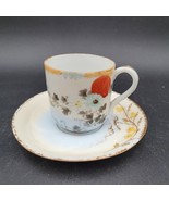 Antique French LS&amp;S Porcelain Limoges Demi-Tasse Red Gold Espresso Cup &amp;... - $27.12 CAD