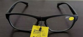 CHEETAH EYEWEAR ~ +1.25 Reading Glasses ~ Black Plastic Frames - £11.68 GBP