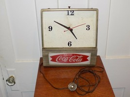 Vintage Coca Cola Fishtail Metal Glass Clock - $316.80