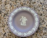 Vintage Wedgwood Jasperware lilac Round Trinket Dish Dresser Pin Tray ANGEL - $9.89