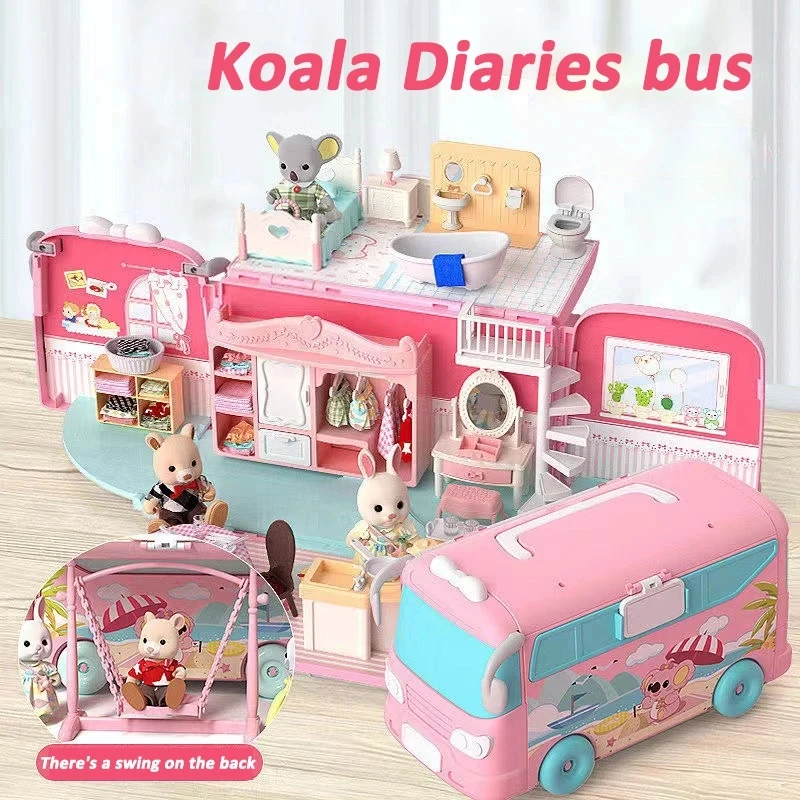 Dollhouse Koala Diary Girl Pretend Play House Toy 1/12 Dollhouse Playset Forest - £38.48 GBP+