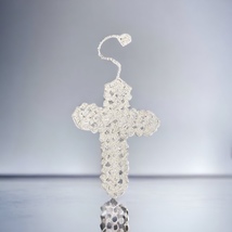 Artisan handcrafted crochet Bookmark - &quot;Beauty for Ashes: 5&quot; cross with 4&quot; tail - £5.54 GBP