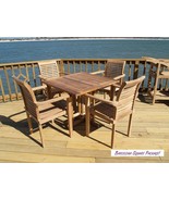 Windsor&#39;s Grade A Teak, 35&quot; Sq Drop Leaf Table W/4 Casa Blanca Stacking ... - $2,850.00