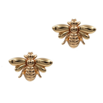 Bumble Bee Stud Earrings Yellow Gold - $12.29