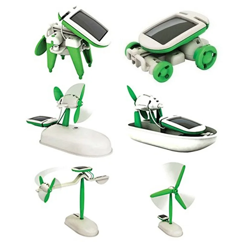 Play 6 IN 1 car Solar Robots Educational DIY Kit Play Boat Solar DIY Energy Fan  - £26.07 GBP