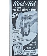 1942 KOOL-AID - 7 FLAVORS - Budget Beverage-10 Big Cool Drinks Vintage P... - $10.93