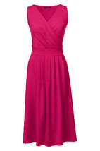 Lands End Women&#39;s Petite Fit and Flare Dress Coral Ruby New - €30,61 EUR