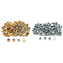Gold Tone &amp; Chrome Assorted Quartz Watch Crowns Watch Repair Parts Kit 200 Pcs - £9.86 GBP