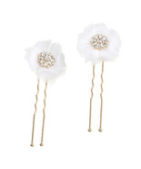 David Tutera Bridal Hair Pins Gold Flower With Rhinestones &amp; Netting - €21,40 EUR