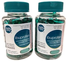 2x Ready InCase Ibuprofen 160-Ct/Bottle Liquid Filled Soft gels 200mg  0... - $16.82
