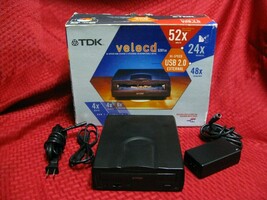 TDK UE-5201B Black External USB CD-RW CD-Rom Drive 52X Velocd 5201-UE - $728.16 MXN
