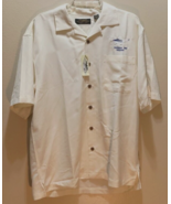 Cessna 182 N63461 Eagle Dry Goods Airplane Rayon Cream White Camp Shirt ... - $14.76