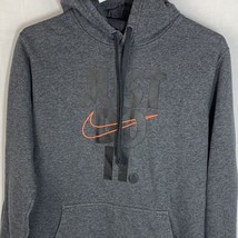 Nike Hoodie Swoosh Logo Gray Hooded Sweatshirt Pullover Men’s Medium - £27.53 GBP