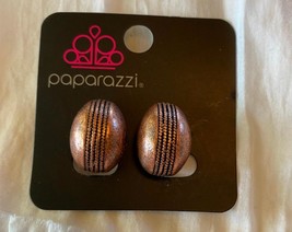 Paparazzi Clip-On Earrings (New) Classic Curves - Copper - Huggie - $8.61