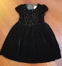Gymboree Dress Black Velvet Beads Embroidery Party Silk Blend Special Girls Sz 4 - £10.05 GBP