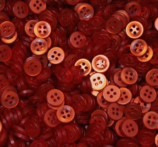 3,600 Count Buttons (25 Gross) - 3/8" Orange Plastic 4-Hole Shirt Button M418.02 - $49.97