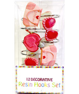 Shower Curtain Hooks 12 Pk Resin Girls Accessories Design Shower Bath Ju... - £6.99 GBP