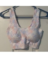 Laura Ashley Floral Padded Bralette Size Small Coral, Lavender Yellow Fl... - $9.89