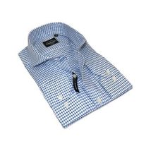 Men's Shirt Charles TYRWHITT 100% Cotton Cut-away Collar CHT-26 Blue Checker image 3