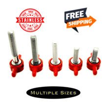 M5 Thumb Screw Bolts with Red Butterfly Tee Wing Finger Grip Knob 12mm - 30mm - £13.31 GBP+