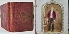 1860s Antique Cdv Photograph Album Trenton Ny Bainbridge Family Moore Cook Hill - £175.96 GBP