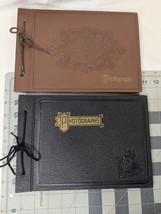 Photograph Album Binder Black Paper String Lot of 2 - £31.90 GBP