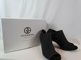 NIB Giani Bernini Shootie Stacked Heel Ankle Zip Up Toe Heel Black 9M - £41.84 GBP