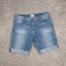 Hudson Shorts Women Size 28 Blue Denim Button Fly Cuffed Sawtooth Pocket... - $27.99