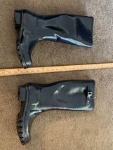 Polar Damen Schwarz Regenstiefel Silber Schnallen Slipper Auf Knie Größe 8 - $52.87 CAD