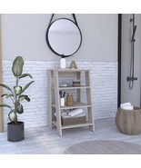 FM FURNITURE Phoenix Linen Cabinet with 3 Open Shelves, Light Oak/White - $112.58 CAD+