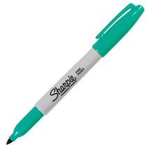 SHARPIE Fine Point Permanent Markers, Aqua, 1 Count - $5.92