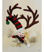 Annalee Doll vtg toy figure anthropomorphic Christmas ornament Cat Deer ... - £39.43 GBP