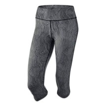 Nike Women&#39;s Palm Epic Run Printed Training Capri Pants, Black/White, Large - £38.83 GBP