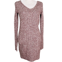 American Eagle Outfitters Sweater Dress XS Pink Marled Long V-Neck New - £23.05 GBP