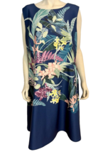 Adrianna Papell Women&#39;s  Sleeveless Blue Floral Dress 22W - $53.19