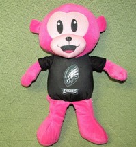 Philadelphia Eagles Nfl Pink Monkey Rush Zone Rallymen Plush 14&quot; Stuffed Animal - £7.43 GBP